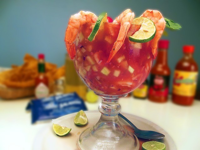 seafood, food, cocktail